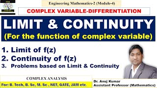 Limit of Complex Function  Continuity of Complex Function  Function of Complex Variable [upl. by Gerson]