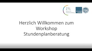 Workshop zur Stundenplanerstellung [upl. by Chellman]