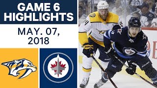 NHL Highlights  Predators vs Jets Game 6  May 07 2018 [upl. by Aikem]