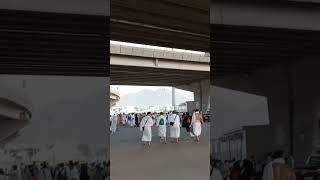 Going for Jamarat  The Stoning of the Devil  رمي الجمرات hajj jamarat religion [upl. by Gnehp]