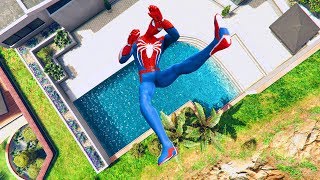 GTA 5 SPIDERMANRagdolls Falls compilation 5 GTA 5 Fails Funny MomentsRagdolls [upl. by Elumas]