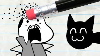 The Cat Gets Spooked  in  “Cat Me If You Can” Pencilmation Cartoons [upl. by Nirehtak]