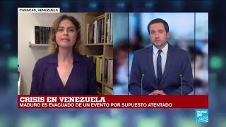 El presidente Nicolás Maduro fue evacuado por un supuesto quotatentadoquot con drones en Caracas [upl. by Orazio]