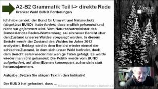 B1DSHVorbereitung Grammatik Teil I direkte Rede Indikativ [upl. by Kissner2]