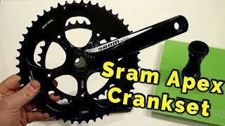 SRAM Apex 5034t Compact GXP Crankset Unboxing and Weight [upl. by Eltrym]