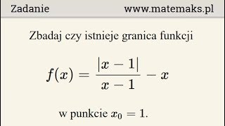 Granica lewostronna i prawostronna funkcji  przykład z analizą [upl. by Norabel]