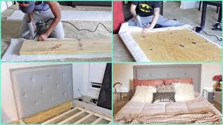 DIY  Building a Tufted Queen Size Bed From SCRATCH [upl. by Ward121]