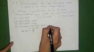 33 Periodicidad de las funciones seno y coseno en el círculo trigonométrico  1 literales a b c [upl. by Amliv]