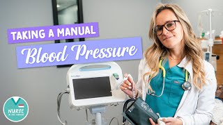 How to Take a Manual Blood Pressure » Systolic amp Diastolic Sounds » Nursing Skills [upl. by Waylin]