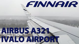 Finnair Airbus A321 Sharklets landing at Ivalo  Northernmost airport in Finland [upl. by Ahsinna]