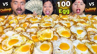 100 SUNNY SIDE UP EGGS EATING CHALLENGE  EATING 100 EGGS Mukbang Food Challenge  Eating Show [upl. by Aimal]