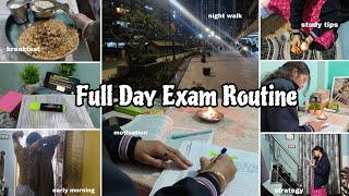 FULL DAY EXAM ROUTINE Exam Preparation Study Tips Motivation amp More💜 studyvlog studytips exam [upl. by Arobed136]