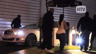 White Bentley Coupe  Dr Dre Exits Mortons Steakhouse [upl. by Engen]