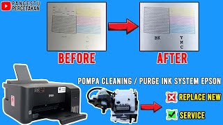 MEMPERBAIKI PRINTER EPSON BUAT CETAK SELALU BERGARIS  HEAD CLENING HASIL NOZEL PUTUS PUTUS [upl. by Sollie]