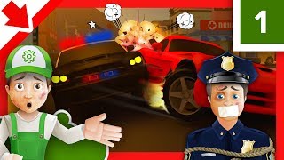 Police car race for children Sergeant Cooper Police for children Cartoon Police officer Policeman [upl. by Laehcar]