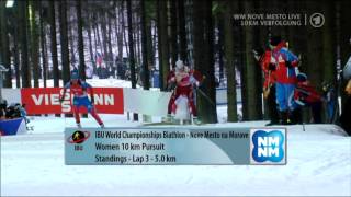 Biathlon WM Verfolgung der Damen in Nove Mesto 2013 [upl. by Lerrej]