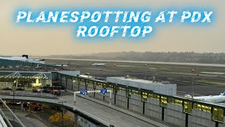 Plane spotting at PDX on a rooftop aviation avgeek aircraft planespotting airplane [upl. by Nairam]