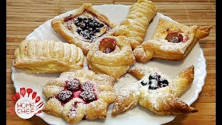 PUFF PASTRY SHAPES  7 DIFFERENT WAYS FOR PUFF PASTRY DOUGH [upl. by Noislla]