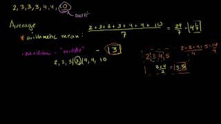 Average or Central Tendency Arithmetic Mean Median and Mode [upl. by Reprah]