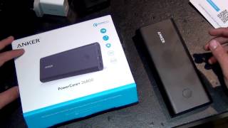 استعراض وفتح صندوق بطارية انكر anker powercore 26800 review [upl. by Yenots]