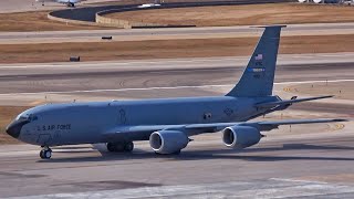 RARE USAF Boeing KC135R Stratotanker 580121 Taxi amp Takeoff  Minneapolis [upl. by Anitsirt]