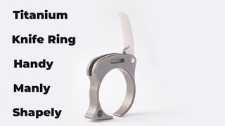 Zyac Titanium Knife Ring Mens Ring with Mini M390 Blade  Titanium Selfdefense Ring [upl. by Dlareg]