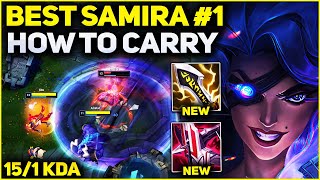 How to Carry 1v9 Samira Gameplay  RANK 1 BEST SAMIRA IN THE WORLD  Season 13 League of Legends [upl. by Arah]