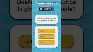 QUIZ QCM SVT Quelle est la valeur de la glycémie normale shorts glucose glycémie qcm svt [upl. by Bela]