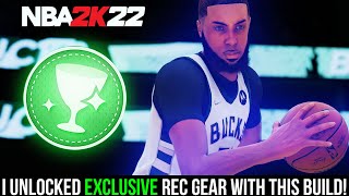 HOW TO UNLOCK EXCLUSIVE REC GEAR  THE BEST BUILD TO DO IT FAST 67 DO IT ALL BUILD NBA 2K22 [upl. by Airpal]