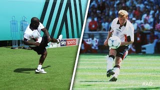 OUTRAGEOUS TOP BIN Akinfenwa recreates Paul Scholes goal v Tunisia 😲  World Cup Challenge [upl. by Gnouhk]