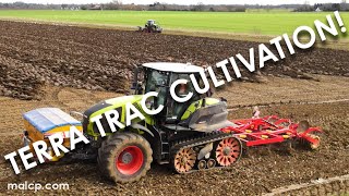 4Kᵁᴴᴰ Claas Axion 960 TT amp Väderstad Cultus 300 cultivator ripping up after storing beet [upl. by Chirlin423]