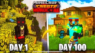 100 Days In Hardcore Minecraft with Create Mod [upl. by Crow596]