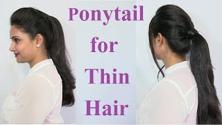 Ponytail Hairstyles for Thin Hair  Voluminous Ponytail Hair Tutorial [upl. by Siravrat224]