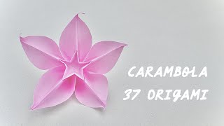 37CRAFT  Origami Carambola  Easy Origami Flower [upl. by Kuebbing]