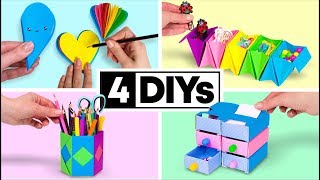 4 Bricolages À Réaliser En 5 Minutes  FABRIQUE TES PROPRES FOURNITURES SCOLAIRES [upl. by Aron]