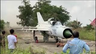 Cambodia Air Force Mig 21 engine start up testing [upl. by Lau]