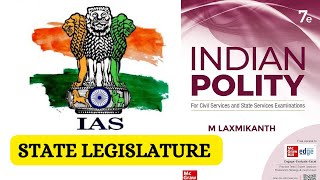 State Legislature for UPSC CSE  Indian polity by M Laxmikant  Legislative assembly and Council [upl. by Conrade]