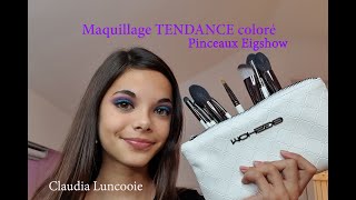 Maquillage TENDANCE coloré  Je fais mon MAKE UP avec les pinceaux EIGSHOW 💕 [upl. by Aitak71]