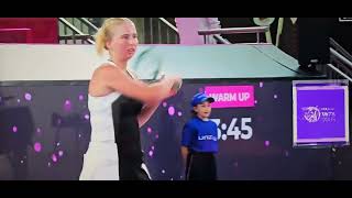 Camila Giorgi vs Tauson salida a pista Linz 2024 [upl. by Bidle]