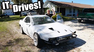 Abandoned LS Swap FC RX7 Moves Under Its Own Power For The First Time [upl. by Aitercal]