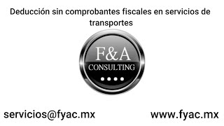 INFONET 9031 A24 Deducción sin comprobantes fiscales en servicios de transportes [upl. by Ariayek]