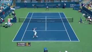 Incredible Shot  Almagro vs Dimitrov  Cincinnati Masters 2013 [upl. by Adriano]