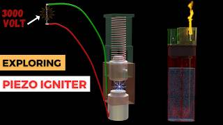 How Piezoelectric Igniter Generates High Voltage Spark  3D Animation [upl. by Maurilia47]