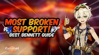 MOST BROKEN SUPPORT Updated Bennett Guide  Best Artifacts Weapons amp Teams  Genshin Impact 26 [upl. by Safoelc]