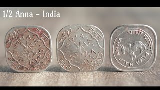 ईस्ट इंडिया कंपनी HALF ANNA के कीमती सिक्के  Value of Half Anna East India Coin  Rice Puller Coin [upl. by Nodnek877]