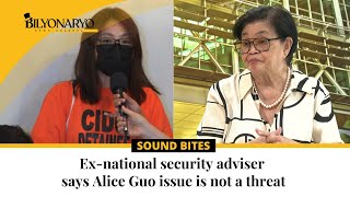 Exnational security adviser says Alice Guo issue is not a threat [upl. by Yadahs]