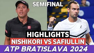 Kei Nishikori 錦織圭 vs Roman Safiullin Semifinal Highlights Today  Atp Bratislava Tennis 2024 [upl. by Kirsti]