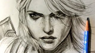 ASMR  Pencil Drawing 9  Ciri Request [upl. by Nayra764]