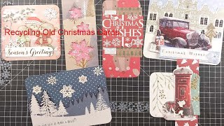 Recycling Old Christmas Cards into New Handmade Christmas Cards pt1 [upl. by Joye902]