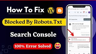 How to Fix Page Is Not Indexed Blocked by robotstxt  Search Console error for Wordpress amp Blogger [upl. by Misaq]